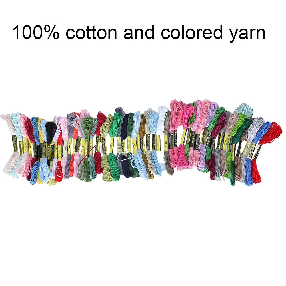 50 Colors Thread Skeins Embroidery Needle Set Stitching DIY Needle Felting 5 Bamboo Cycle Kit