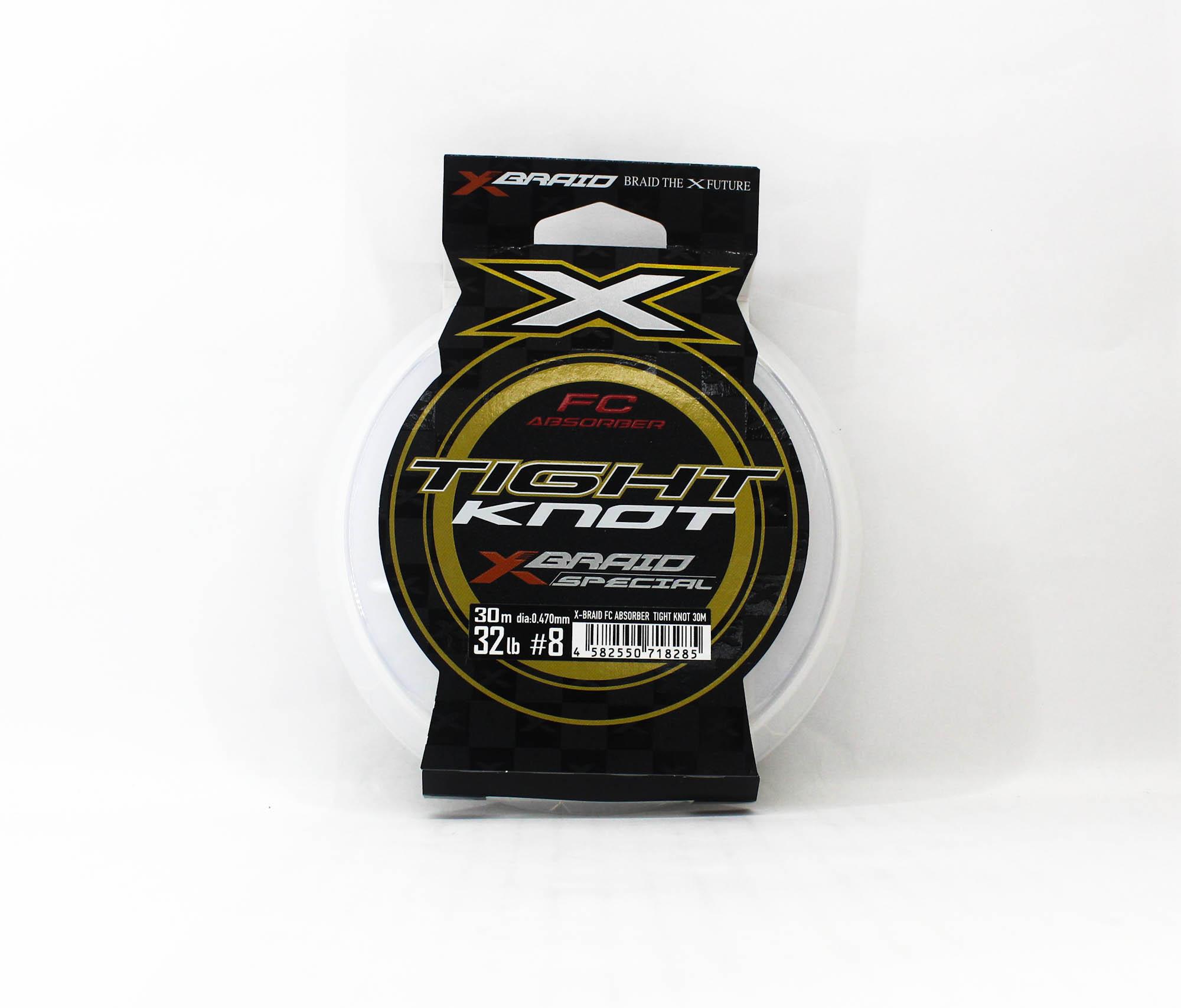 

YGK X Braid Absorber Флюорокарбоновый шок-лидер Плотный узел 30м 32lb (8285) чистый