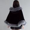 New hooded cape cape winter shawl coat imitation fur coat women's medium and long imitation fur
