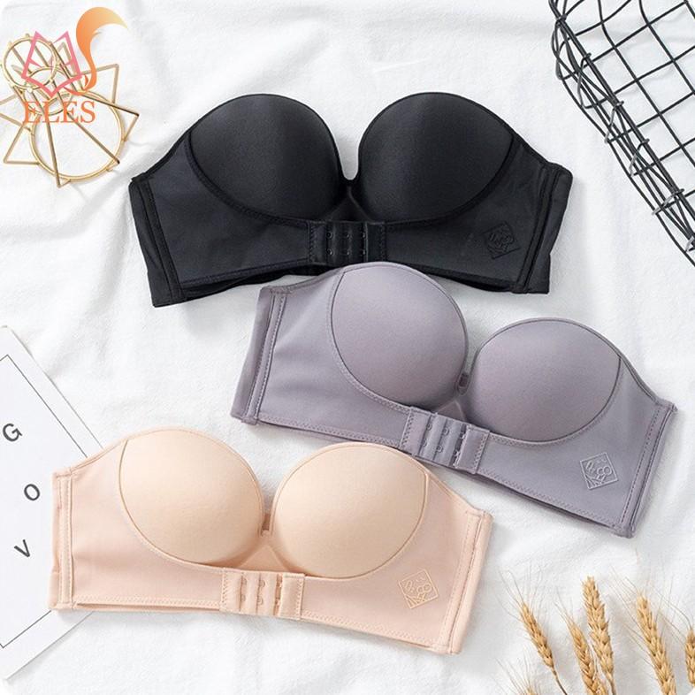 Strapless Front Buckle Lift Bra for Women Strapless Wirefree Push Up Non Slip Invisible Bra