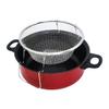 Deep Fry Pot with Lid Apartment Stainless Steel Fryer Mesh Basket Nonstick Pots Chip Pan Cooking Tool Cookware 24cm 0 5mm