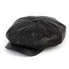 Universal Chemistry Crack Leather Black Belted Newsboy Cap