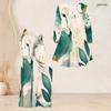 Women Plus Size V Neck Three Quarter Sleeve Marble Printed Blue Flared Top And Flared Pants Two Piece Set