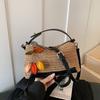 Striped Straw Baguette Small Bag Portable Messenger Women's Bag