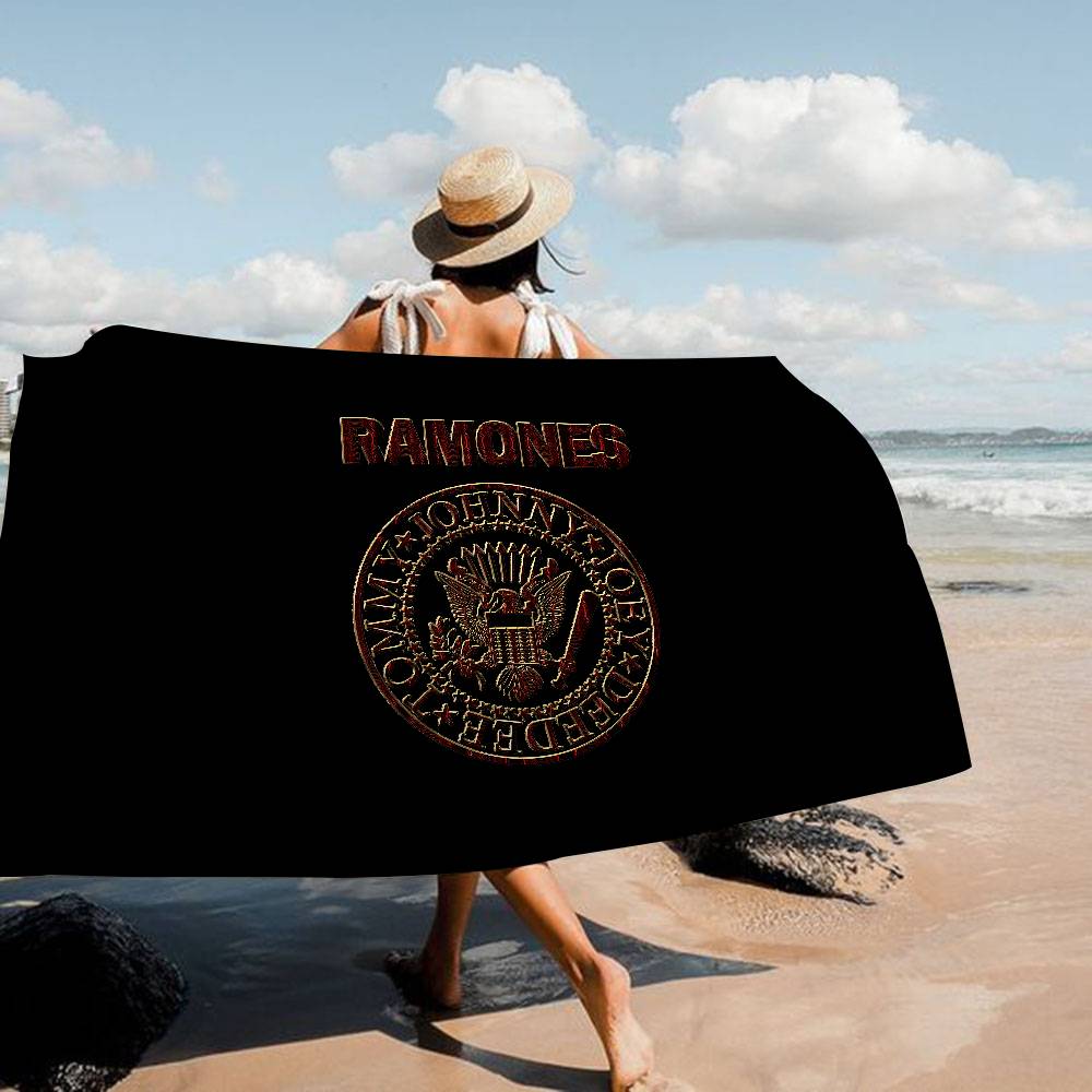 R-ramones Band Microfiber Printed Beach Towel Mountain Climbing Yoga Beach Swimming Running Absorbent Soft Towel