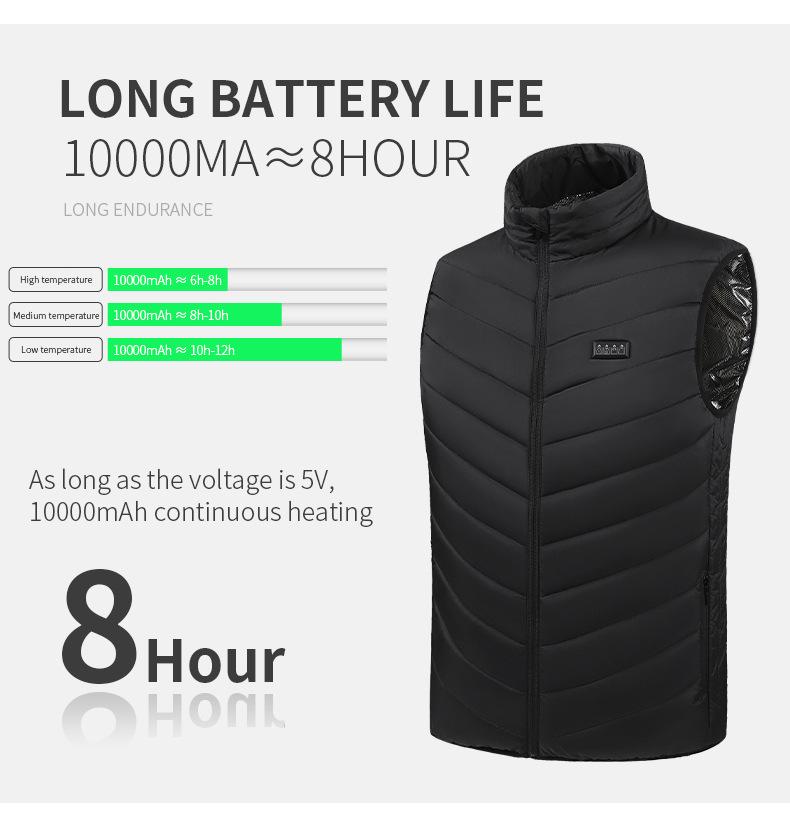 Unisex Cross-Border Heated Vest with Intelligent Temperature Control - Stand-up Collar for Winter Warmth