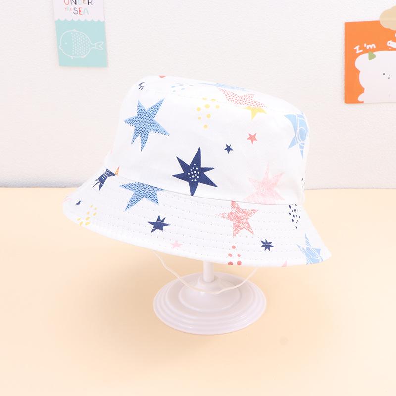 Cartoon Printed Custom Logo Kids Baby Bucket Hat Fishing Bucket Sun Hat Bucket Hat Custom With String 50-52cm