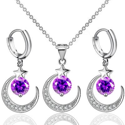 Necklace S925 Sterling Silver Necklace Earring Set Pendant Women Jewelry