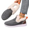 New winter women's cotton shoes with fleece and thickened burrs to keep warm, flat bottom and one pedal cotton shoes for women