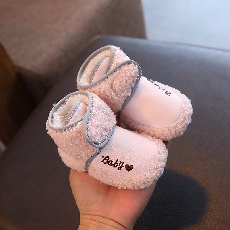 Baby-Pre-Walking-Schuhe mit Samtfutter: Warme, dicke Baumwoll-Schneestiefel für 3-15 Monate