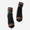 5 Pairs Women's Spring and Summer Thin Retro Anti Skid Crystal Cotton Bottom Medium Tube Ice Stockings