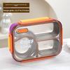 Food Grade 304 Stainless Steel Bento Box With Sealed Dividers For Lunch And Travel
