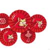 6Pcs Scene Layout for Shopping Mall Living Room Ornaments Spring Festival Paper Fan Flowers