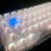 White Snowflakes Key Caps Imitation Carbon Fiber Side Printed PBT Transparent Keycap for Mechanical Keyboard 68 75 87 95 108
