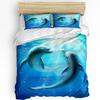 Shark Bedding Set For Bedroom Bed Home Inhabitants Of Ocean Sharks Whales Dolphins Octopus Duvet Cover Quilt Cover Pillowcase
