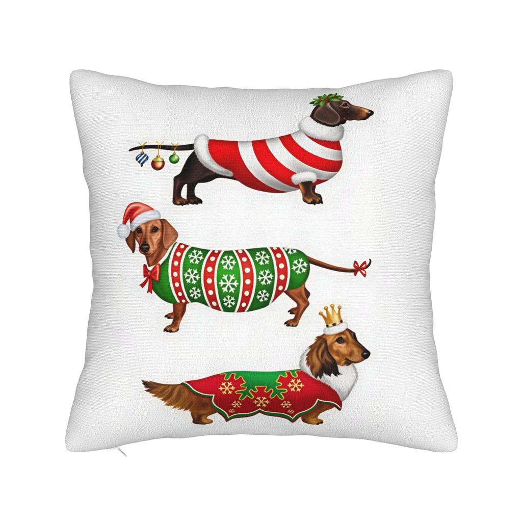 Pillow Cover Flat Various Dog Breeds Illustration Retro Trendy Pillow Case For Sofa Home Decoration Pillowcases