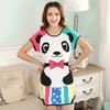 Cute Women Cartoon Panda Sleepwear Pajamas Short Sleeve Sleepshirt Nightdress