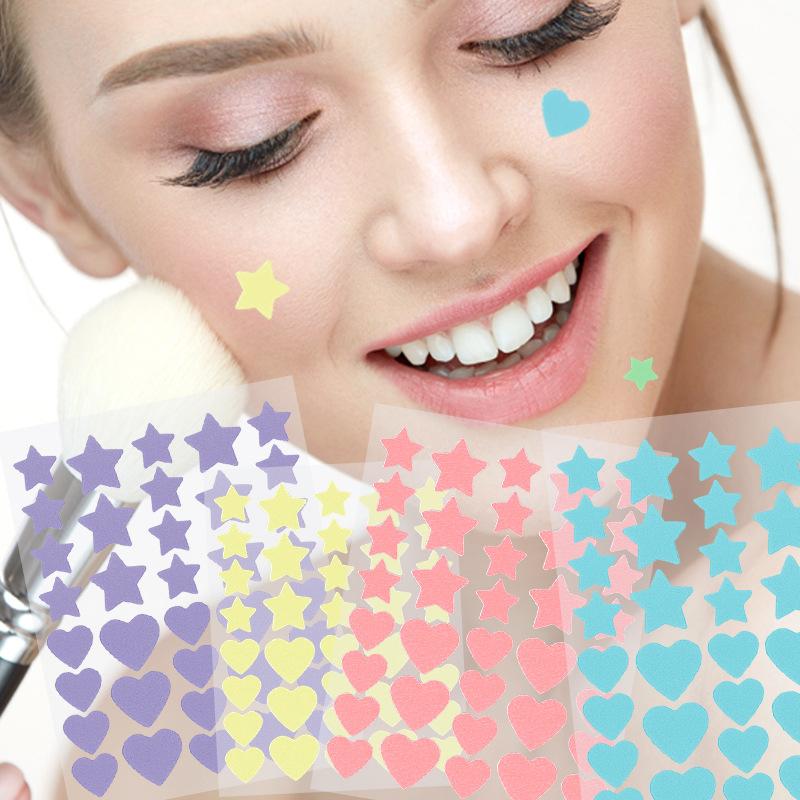 72/80 Pièces Coloré Mignon Étoile Forme de Cœur Autocollant Traitement Acné Invisible Couvre Acné Patch Bouton Soin de la Peau