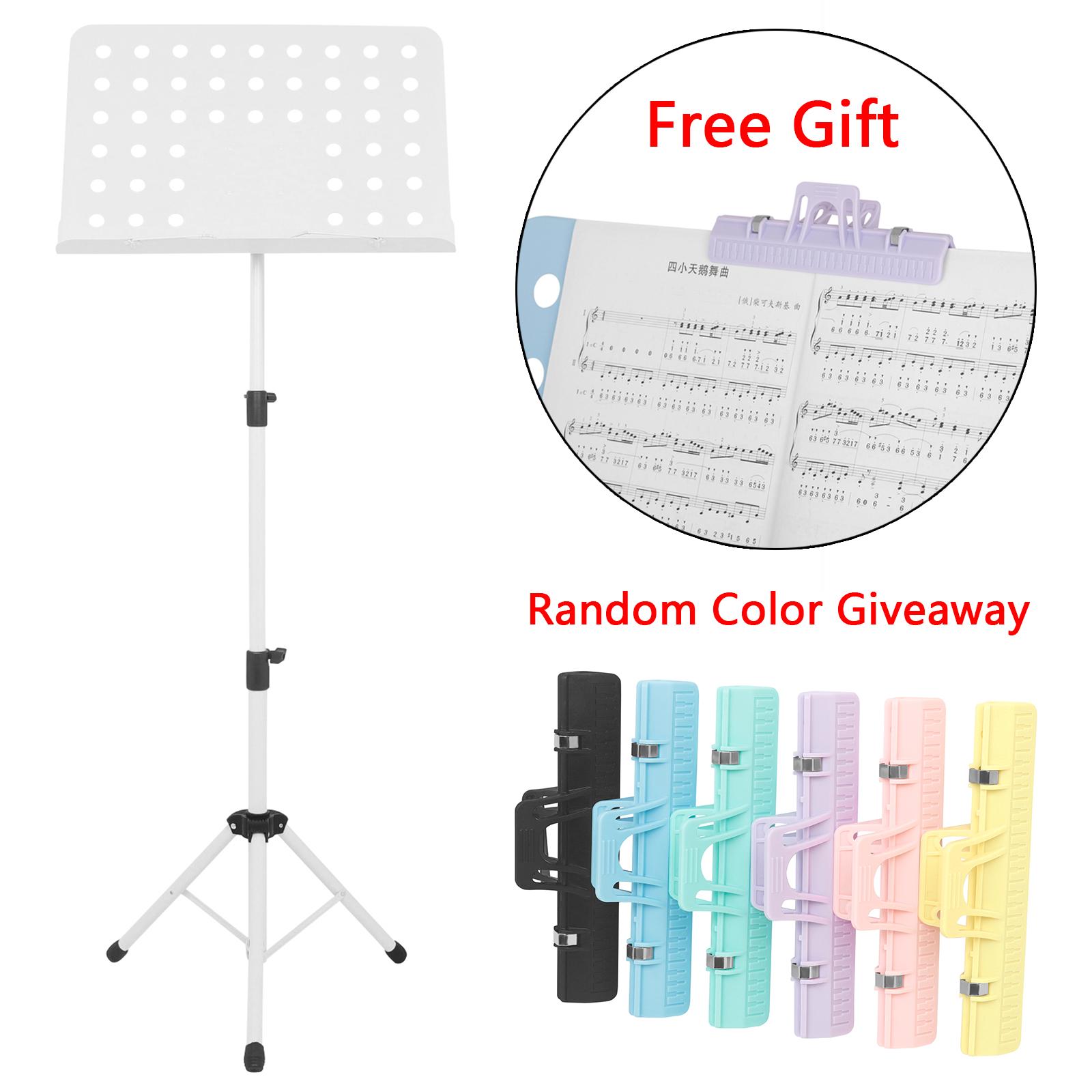 

Irin Music Stand Collapsible Sheet Music Score Tripod Stand Holder Macaron Colors With Music Clip Musical Instrument Accessories