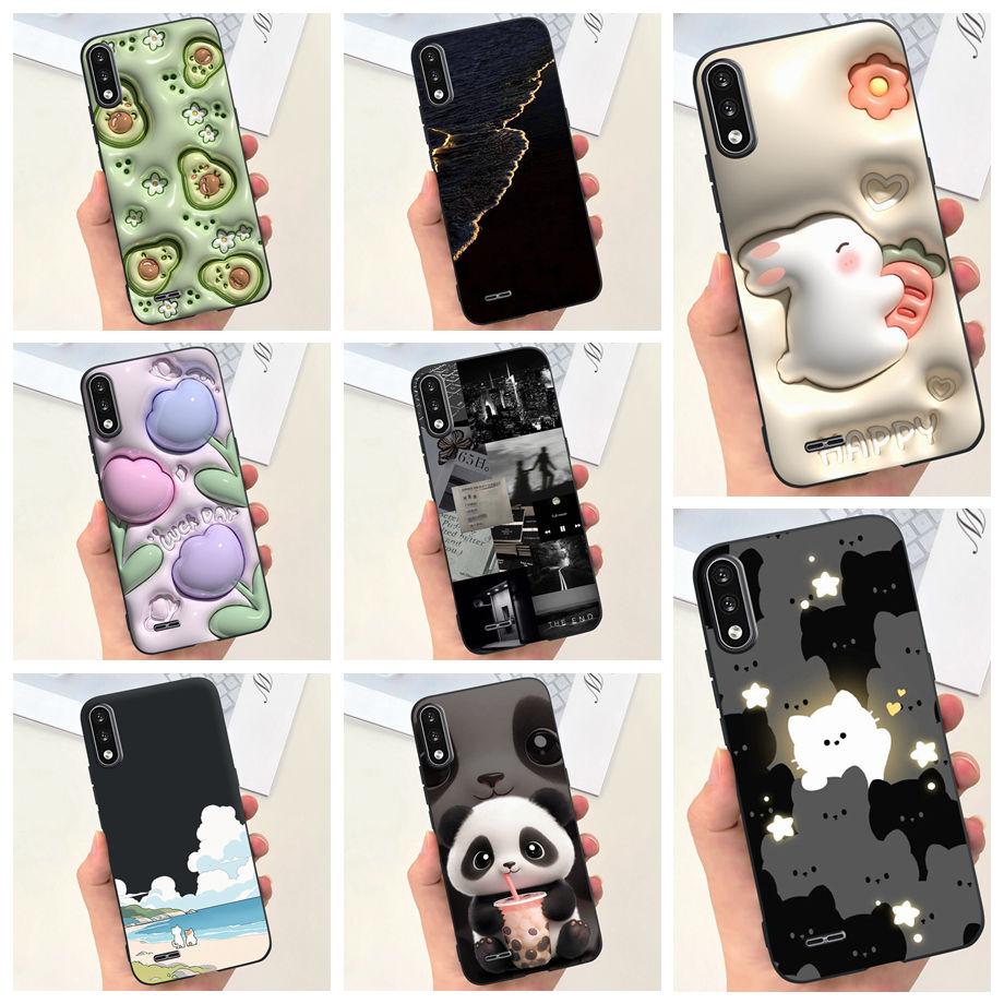 For LG K22 2020 Phone Case Back Cover Stylish Pattern Soft Liquid Silicone TPU Coque Fundas LGK22 K 22 Panda Housing