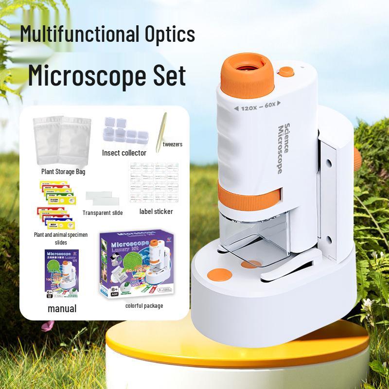 Kids' Portable Microscope Kit: Science Education Toy for Primary School Experiments