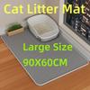 Grand Tapis Litière Chat Imperméable Double Couche Antidérapant Bac Litière Tapis Lavable Durable Tapis d'Entraînement Toilette Animal