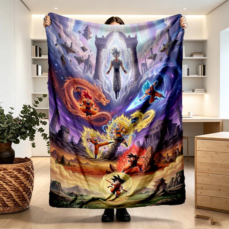 Dragon Ball Print Decke - Weich & Bequem, für Schlafzimmer, Reise, Sofa, Heimdekoration - Geburtstags-Weihnachtsgeschenk für Freund
