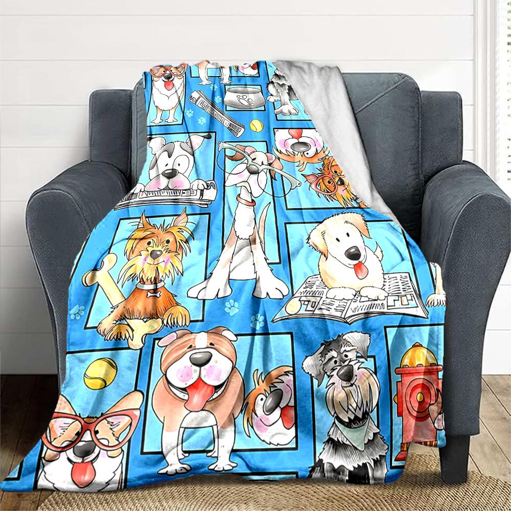 1pc Dogs Pets Blanket, Lightweight Flannel Throw Blanket for Sofa, Bed, Travel, Camping, Living Room, Office, Couch013