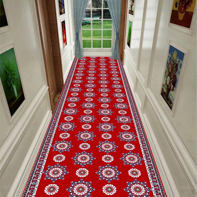 Bohemianischer Stil Langer Läuferteppich - Maschinenwaschbar, Weicher Polyesterteppich mit Verspielten Floralen Mustern Schlafzimmer & Eingangsbereich, Küchen Deko Teppich