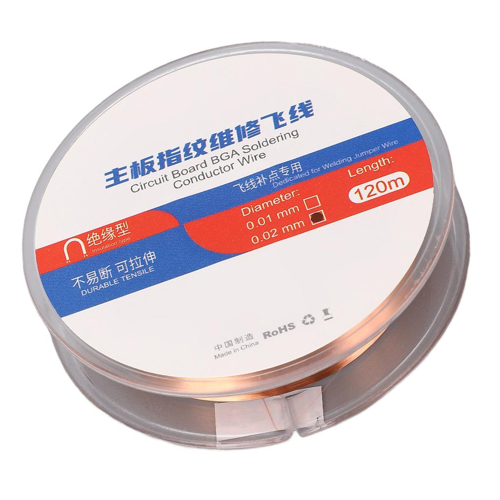 Vodivý drôt pre čip telefónu 120 m izolovaný základná doska mobilného telefónu odtlačok prsta prepojovací drôt 0,02 mm