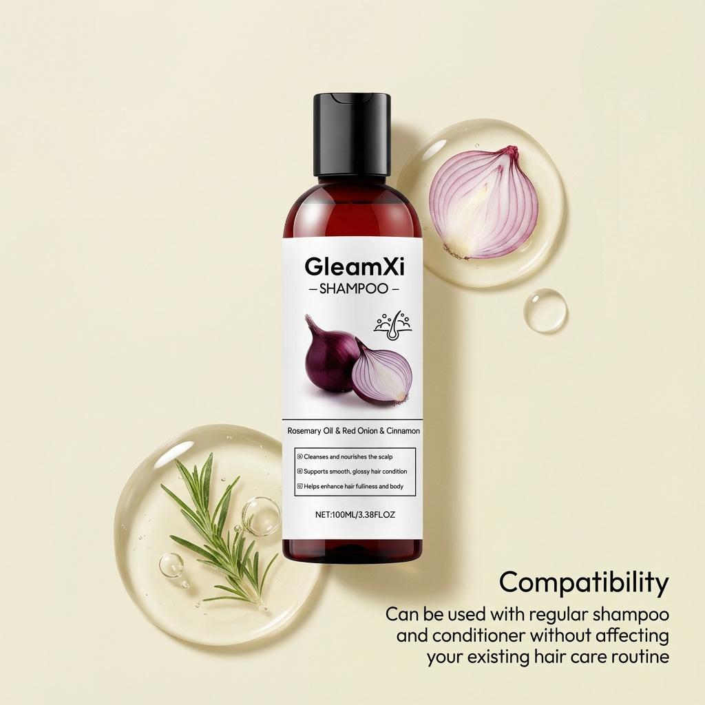 Red Onion Volumizing Shampoo for Frizz Control & Scalp Care, Gentle Cleansing for Smooth, Silky & Glossy Hair