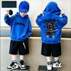 Fall/Winter Retro Cartoon Bear Patterned Printed Universal Casual Children's Hooded Sweatshirt