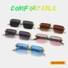 Fashion Square Rimless Sunglasses Men Women Luxury Frameless Sun Glasses Gradient Shades UV400 Cutting Lenses Eyeglasses