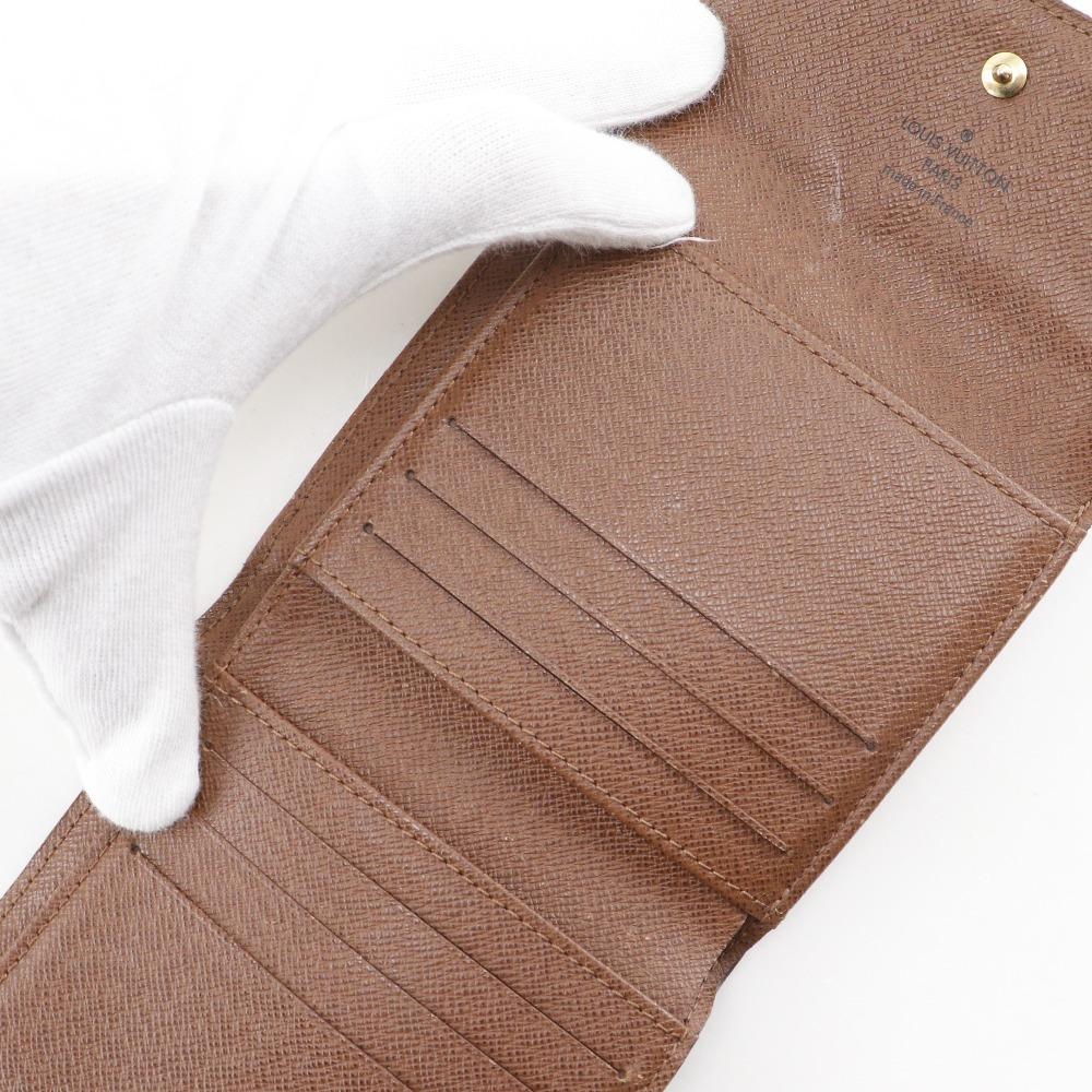 LOUIS VUITTON Porto Monevier Cartes Crdit Bi-Fold Wallet M61652 Double Sided Brown Monogram canvas unisex Used