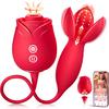MOOLIGIRL Rose Toy Couple Vibrator Sex toy,Detachable Suction Vibrator and Blooming Thrusting Dildo,10 Mode,App-Controlled Artificial Intelligence
