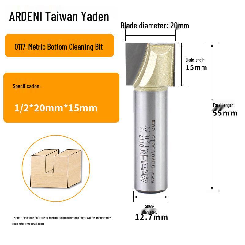 Yaden Metric Flat Bottom Woodworking Cutter: Slotting, Rebating, Milling, Trimming, Engraving, & Router.