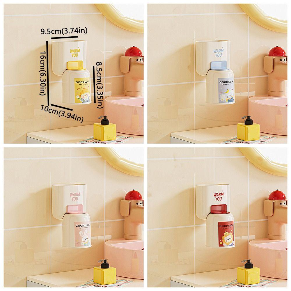 Süßer Wandmontierter Zahnbürstenhalter Stanzfreier Zahnpastaklip Mundspülbecher-Haken Badezimmer