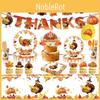Autumn-themed Party Decorations With Maple Leaf Design For Thanksgiving