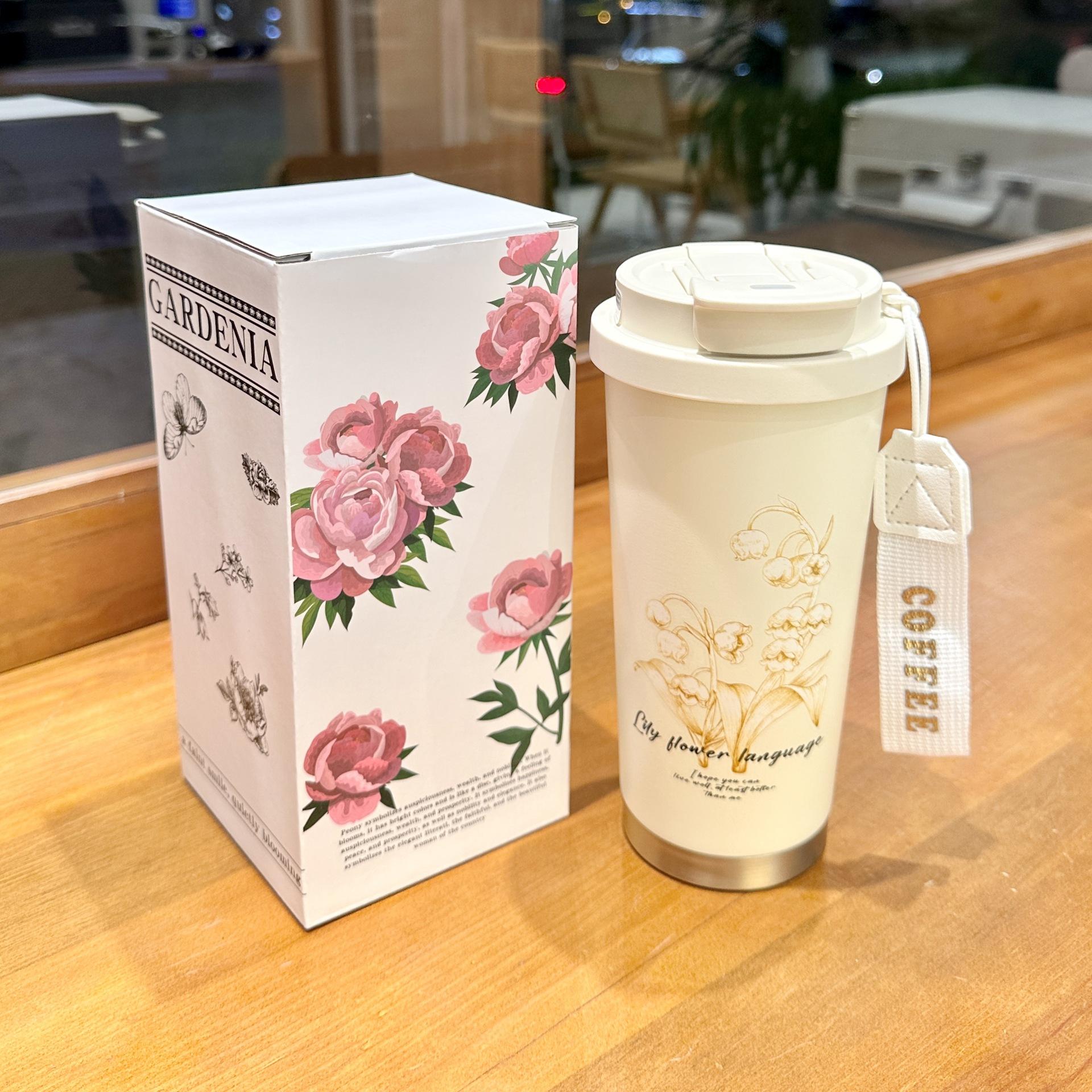 Новая термокружка кофейная чашка женская высокая внешний вид уровень большой емкости соломенная кружка для воды подарок на день рождения 500ml