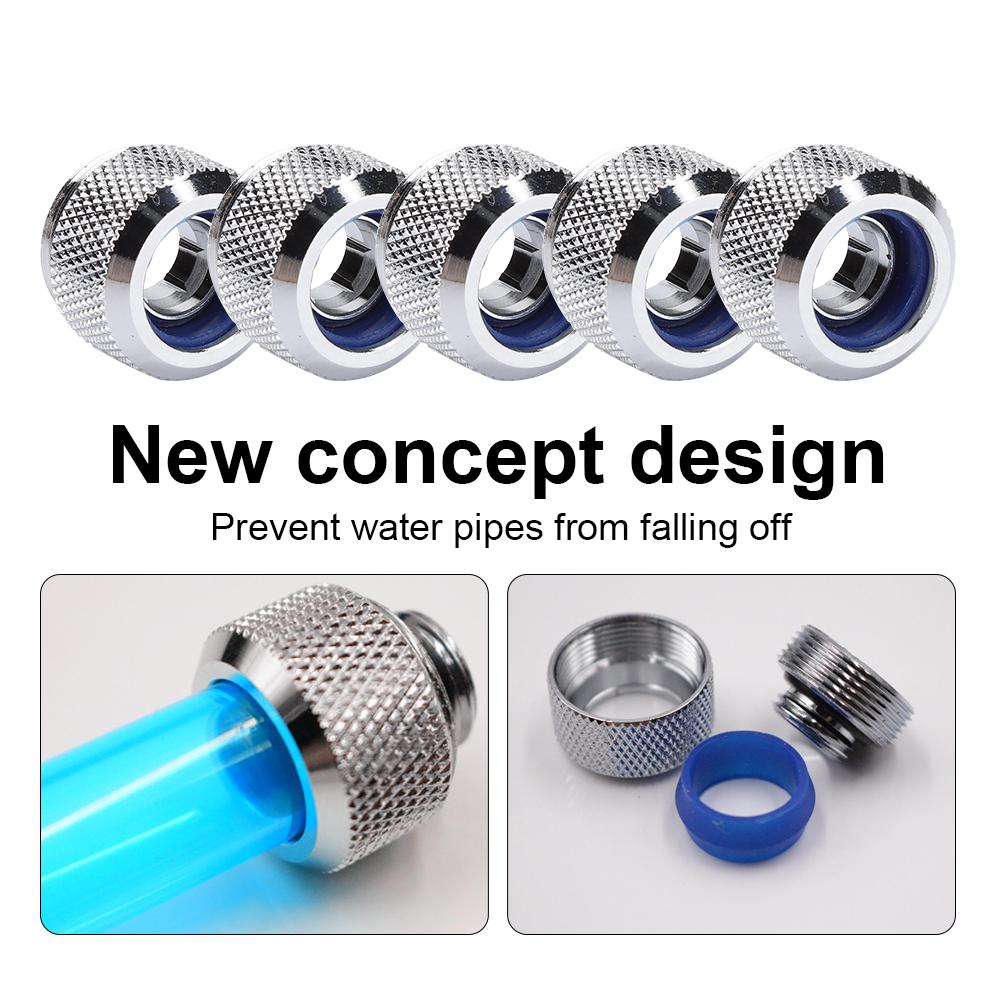 5PCS Anti Off Type Computer Water Cooling Hard Tube Two Touch Fitting Electric Connector