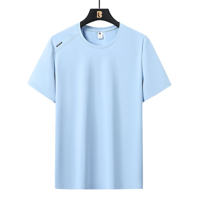 Quick-drying T-shirt Soft Elastic Ice Silk Short-sleeved Round Neck Casual Sports Short-sleeved