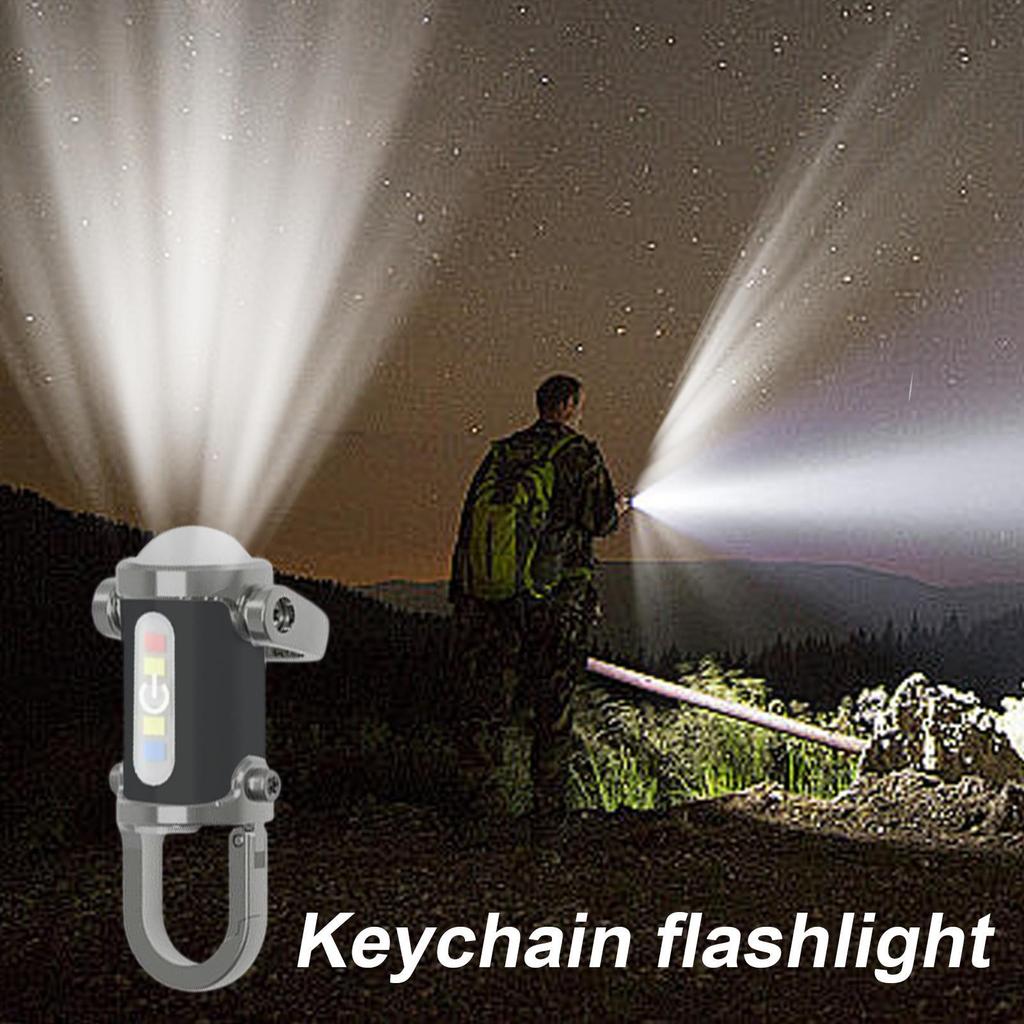 mini Keychain Flashlight Portable Keyring Torch Rechargeable Waterproof Bright Keychain Flashlight For Hiking Outdoor Fishing