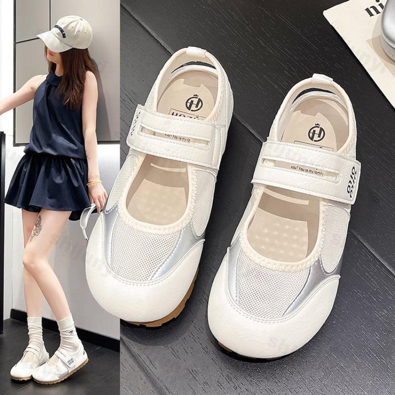 Women Mary Jane Flat Shoes Slip-On Casual Shoes Soft Bottom Lightweight Summer New Style Versatile Non Slip Outdoor Casual Shoes