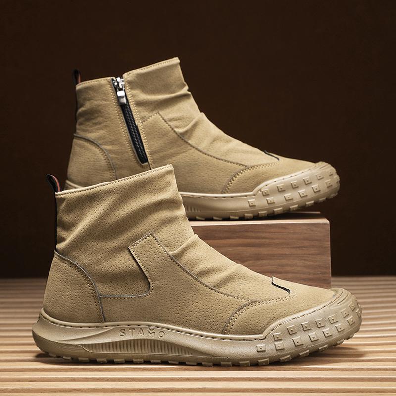 

2024 Новые мужские повседневные туфли, противоскользящие износостойкие высокие кроссовки, модные кроссовки в стиле хип-хоп, дышащие, для медленного бега, для ходьбы EU39 хаки