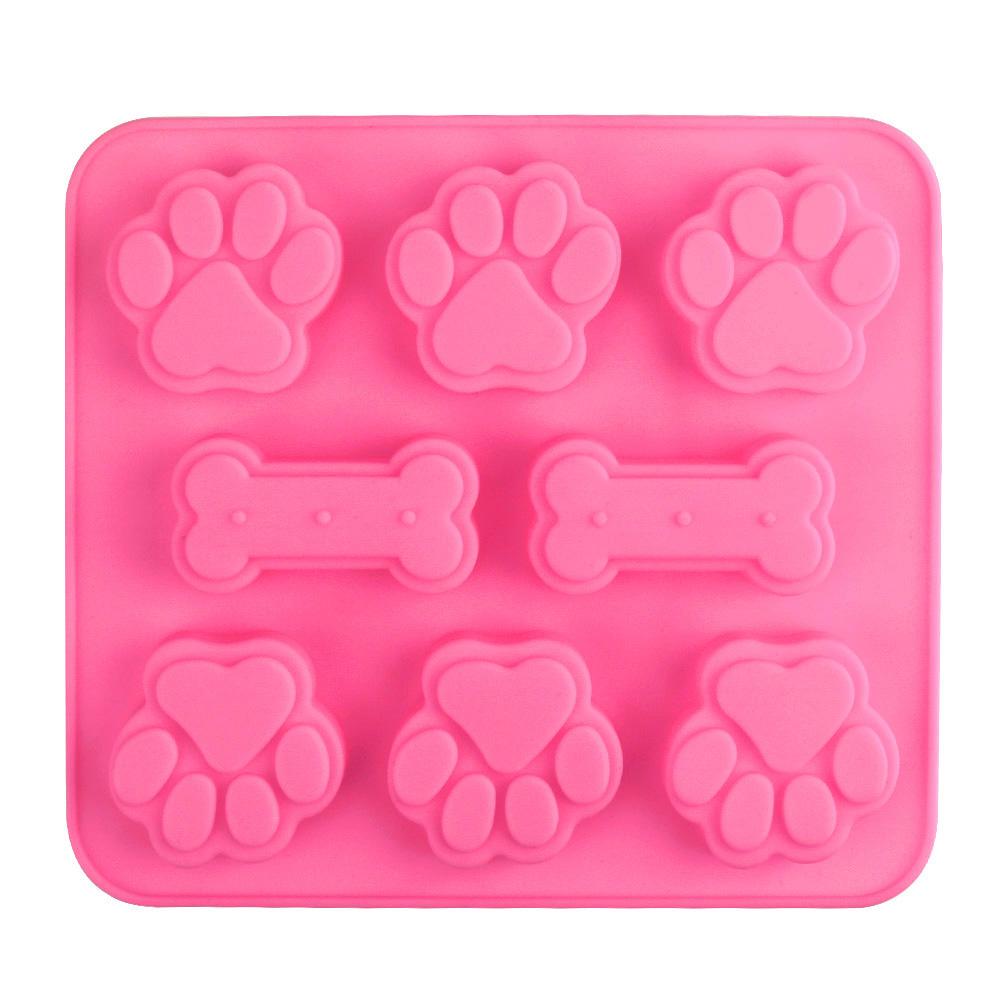 2 In 1 DIY Baking Mold Pet Cat Dog Paws Dog Bone Dog Footprint Cake Mold Cute Silicone Chocolate Mould