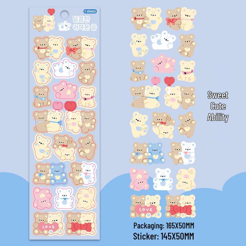 Korean Style Cute Cartoon Waterproof Laser Stickers for Journals