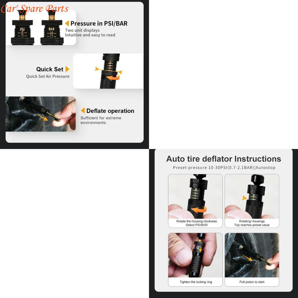 Y4UA 4 Pack Tire Pressure Relief Valves, Tire Air Release Valves Adjustable Easily Adjustable For Offroad Vehicles Motorcycle China Mainland