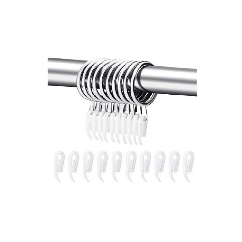 Curtain Drapery Metal Hanging Rings With Plastic Hooks For Curtains And Rods