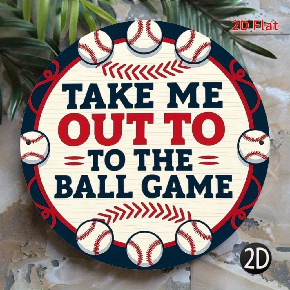 Baseball Metal Wall Art 2D Flat Sign 8x8 Inch Player Decor Home Bar Gift
