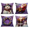 Purple Christmas Decor Cushion Pillowcase Printed Polyester 45x45cm Throw Pillowcover Decorative Sofa Cushion Pillowslip Decor